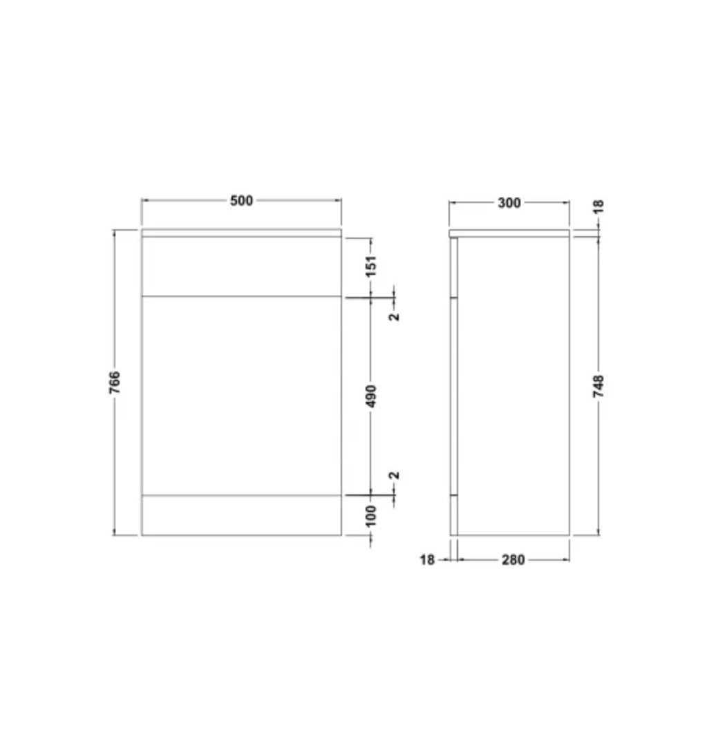 Mayford Floor Standing Slim WC Unit 500mm