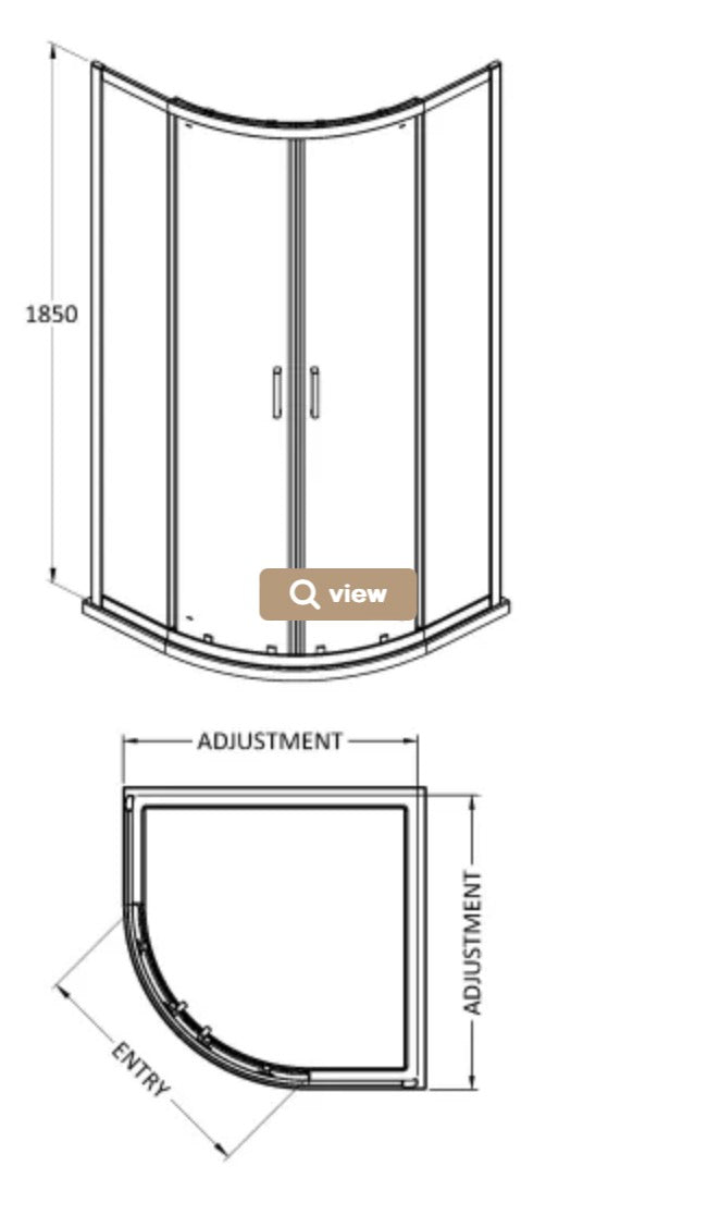 Rene 900mm Quadrant