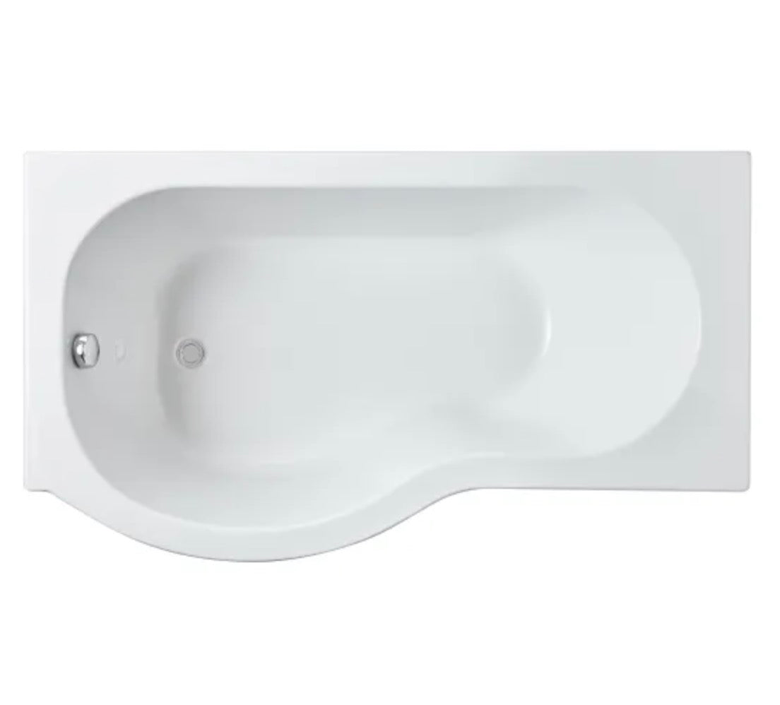 P-Shaped Shower Bath Left Hand 1700mm - No Leg Set