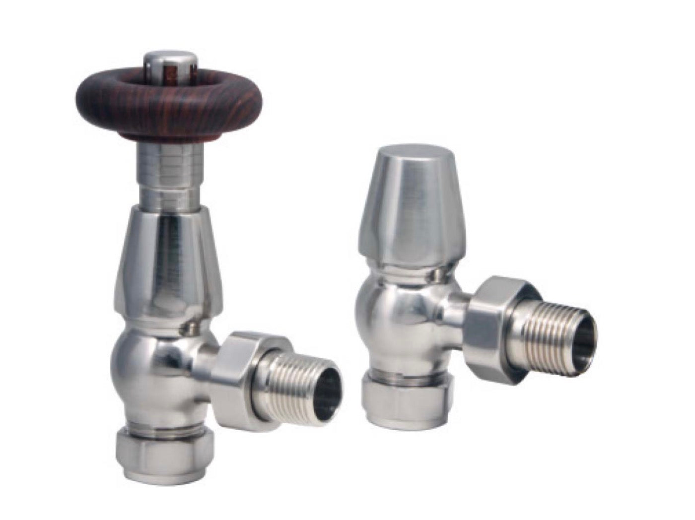 Radiator Valves - Designer Corner Valves Nickel (Pair)