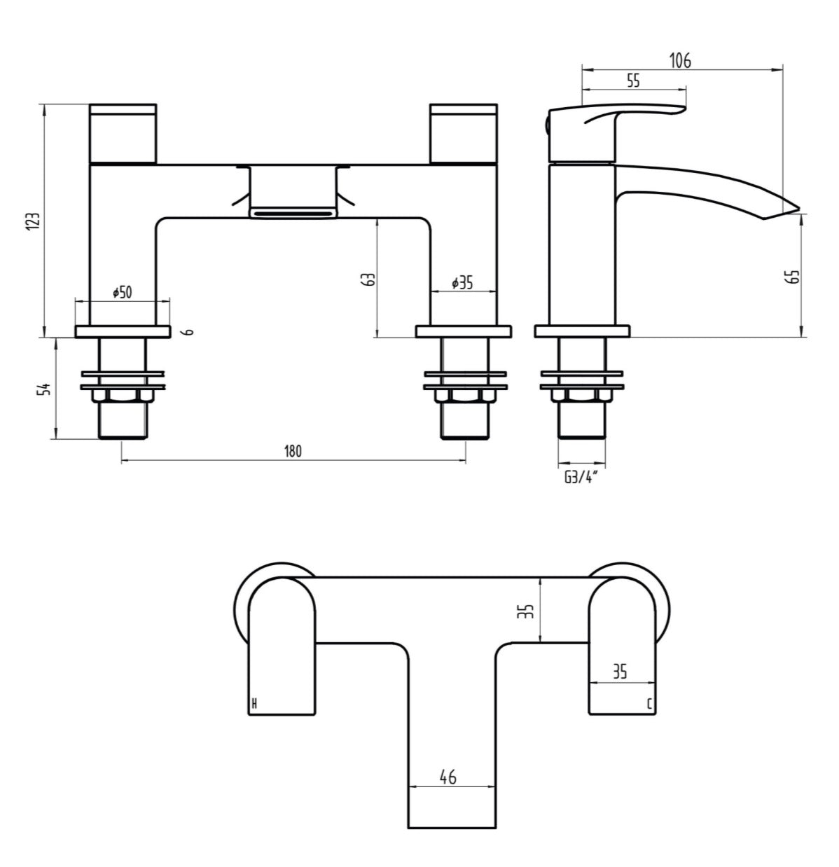 Belini Taps - Bath Filler