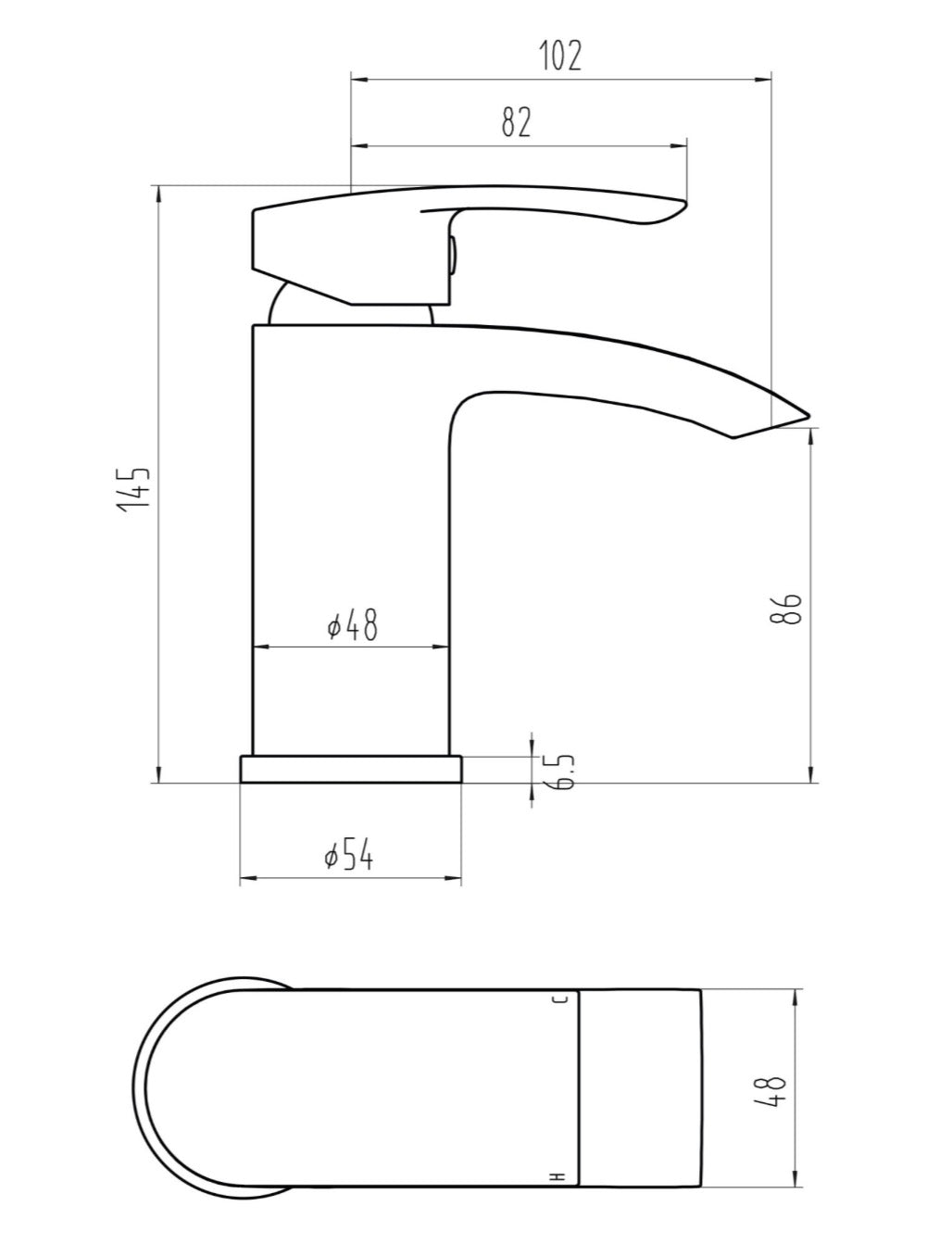 Belini Taps - Mono Basin Mixer with Push Waste