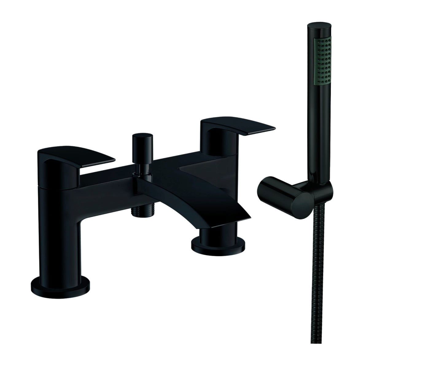 Belini Black Taps - Deck Mounted Bath Shower Mixer