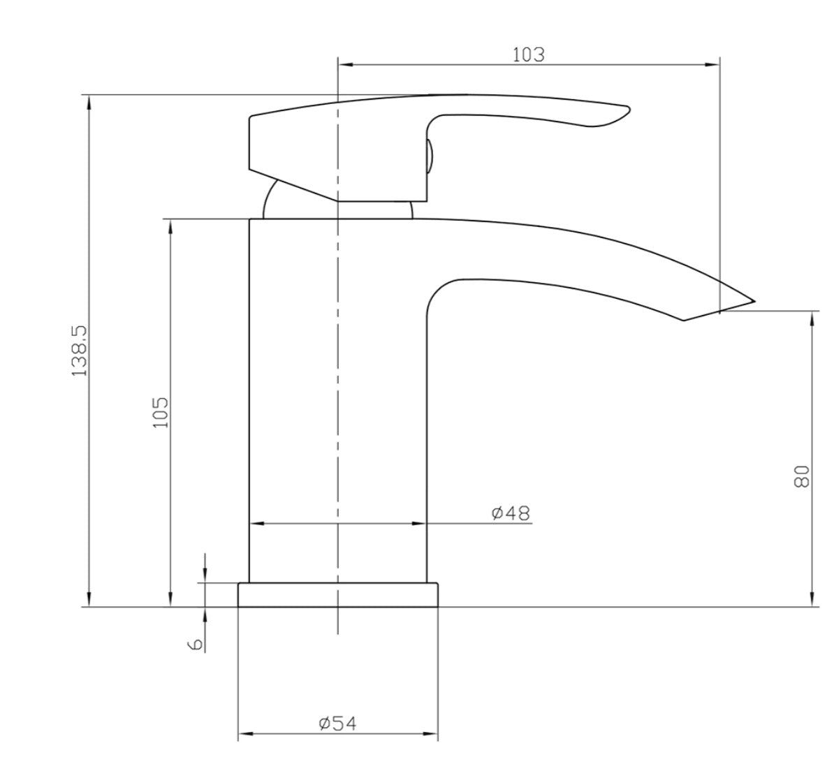 Belini Black Taps - Mono Basin Mixer