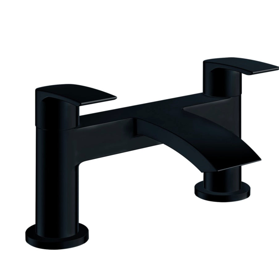 Belini Black Taps - Deck Mounted Bath Filler