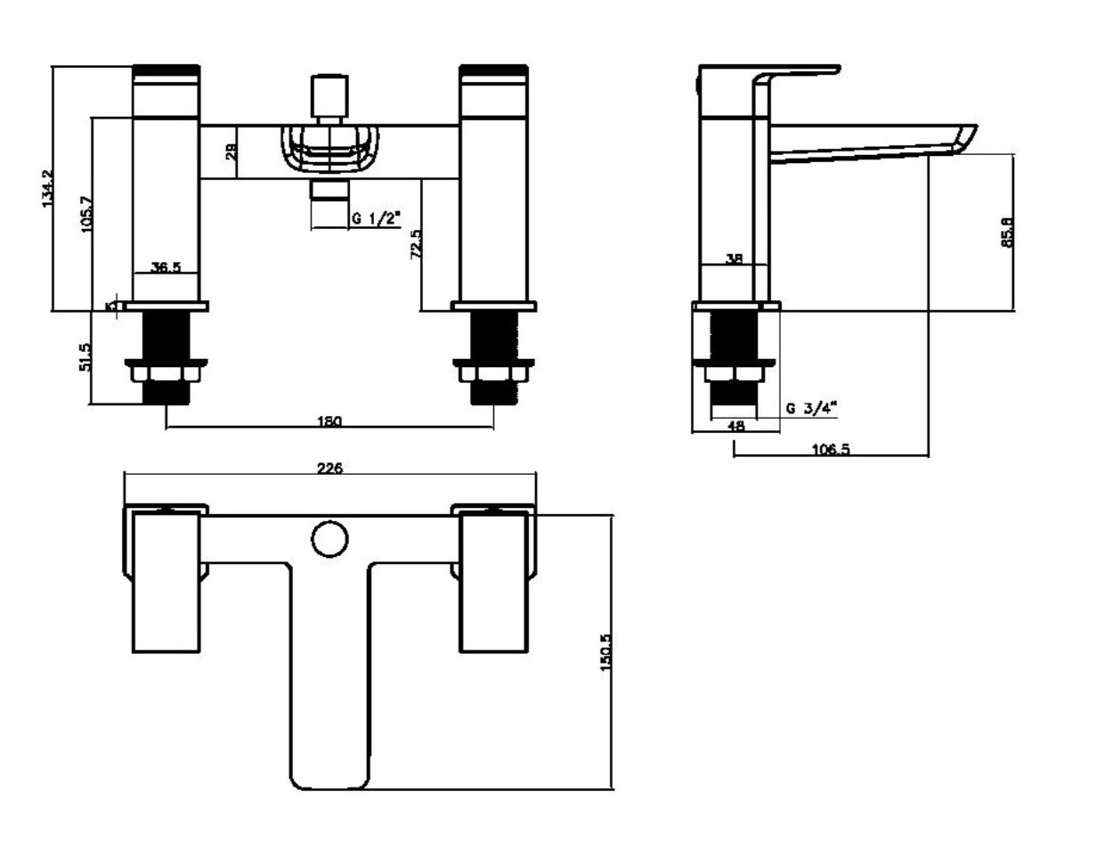 Muro Taps - Bath Shower Mixer