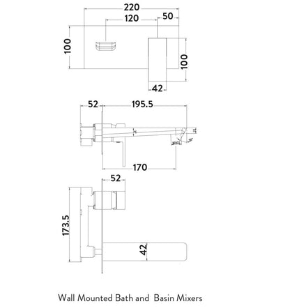 Muro Taps - Wall Mounted Basin Mixer
