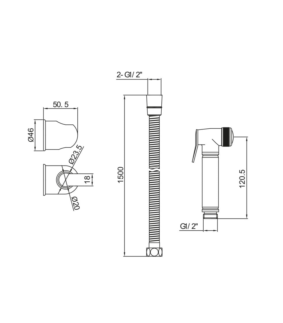 Douches - Douche Handset , Flexi and Holder