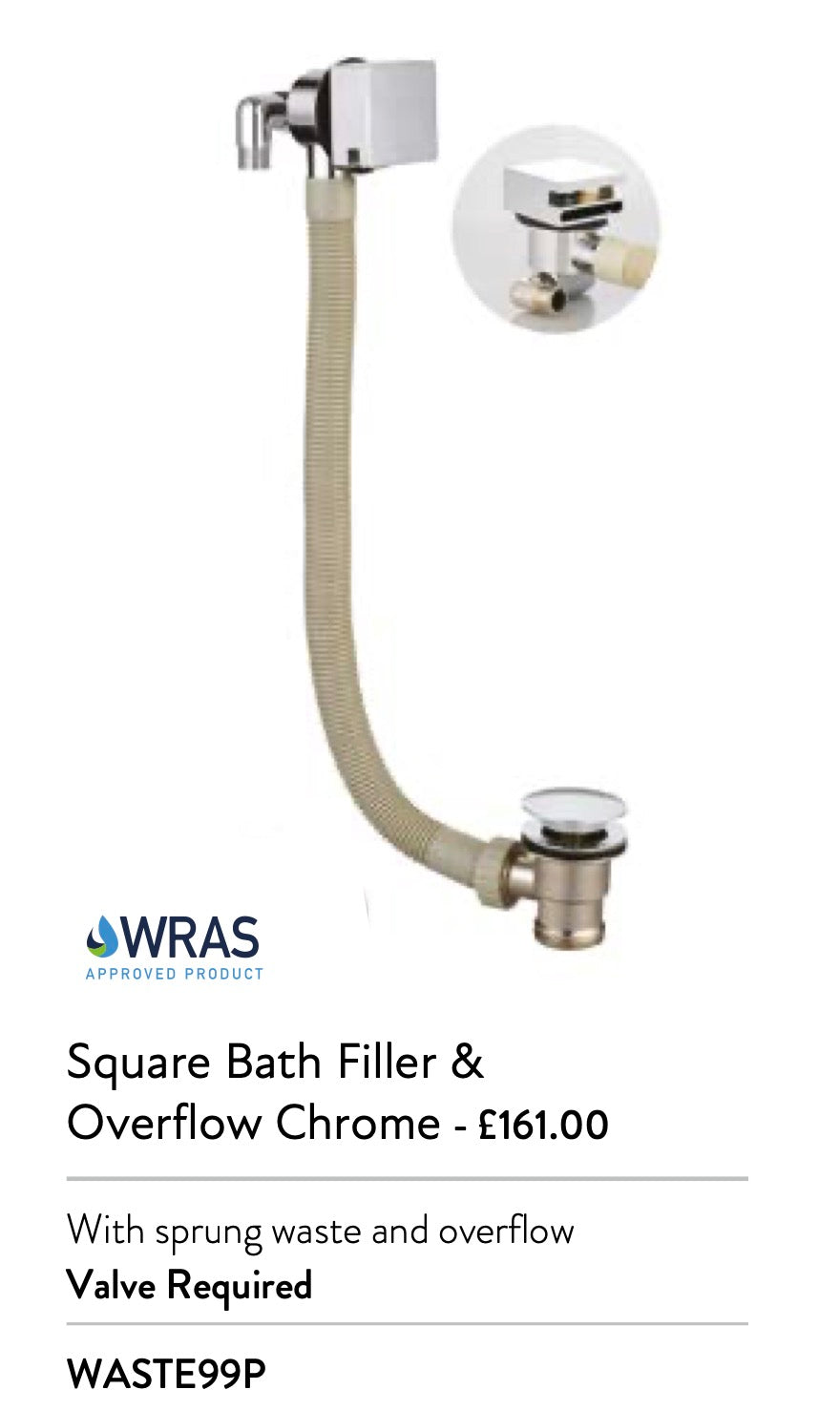 Bath Filler & Overflows - *Valve Control Needed*