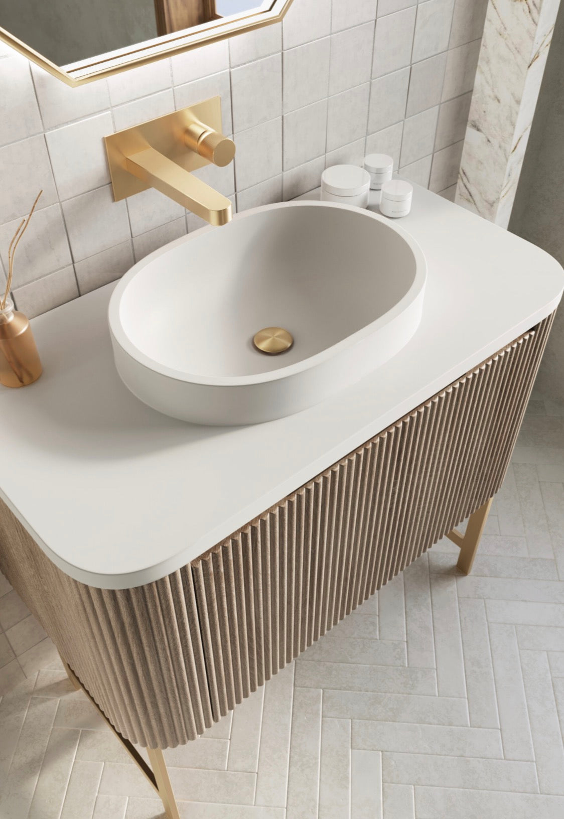 Linea Curve Furniture Range - 600 Basin