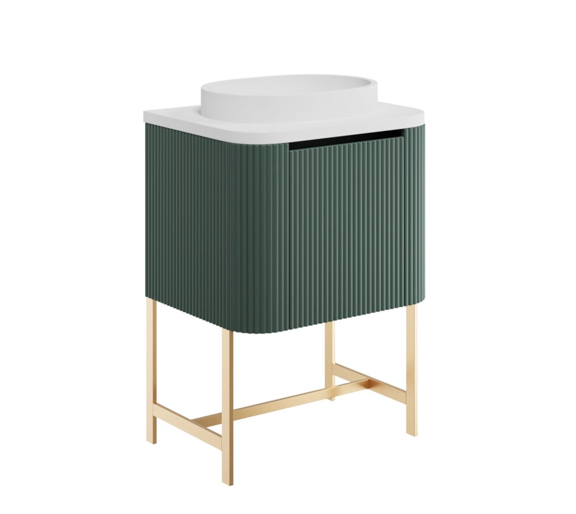 Linea Curve Furniture Range - 600 Brushed Brass Frame