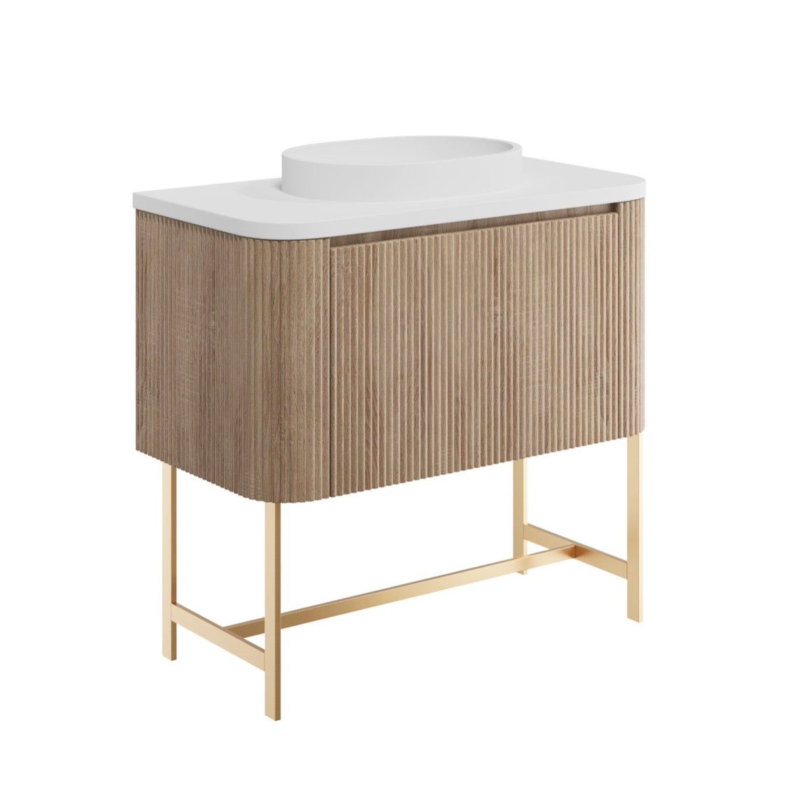 Linea Curve Furniture Range - 900 Brushed Brass Frame
