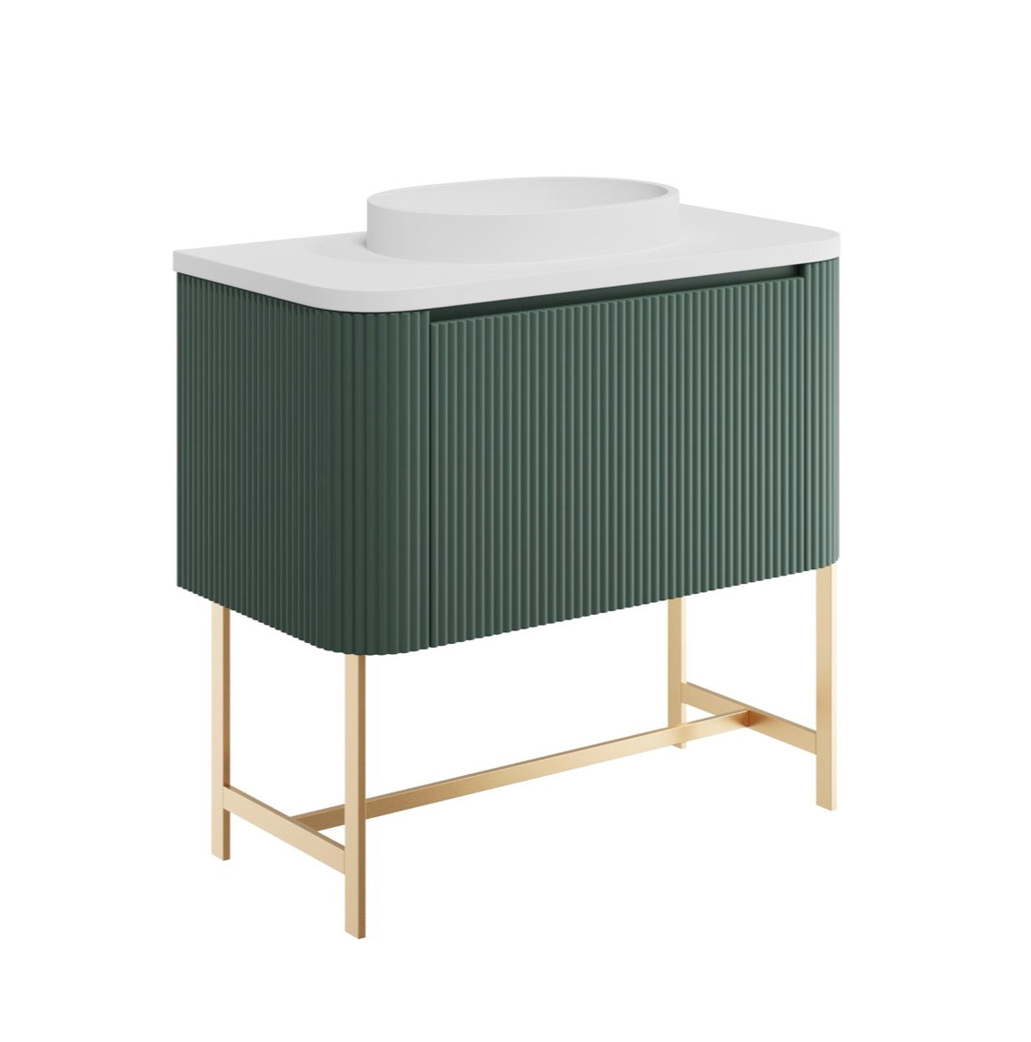 Linea Curve Furniture Range - 900 Brushed Brass Frame