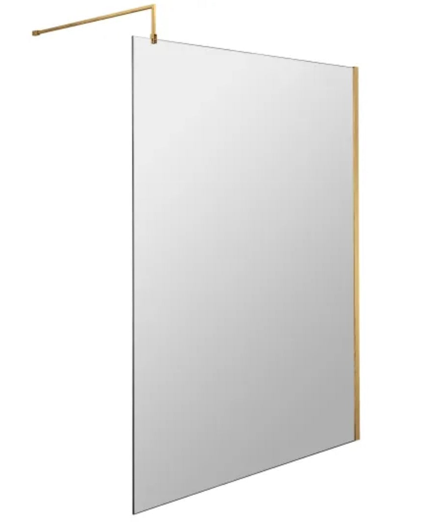 8mm Wetroom Screens - Brushed Brass