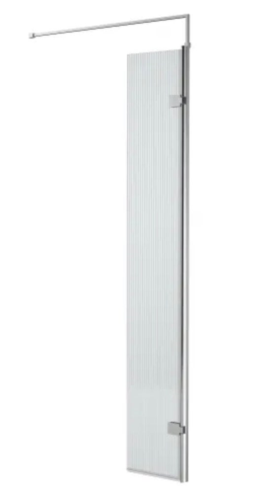 8mm Fluted Wetroom Screens - Chrome