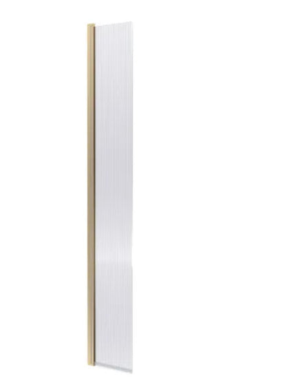 8mm Fluted Wetroom Screens - Brushed Brass
