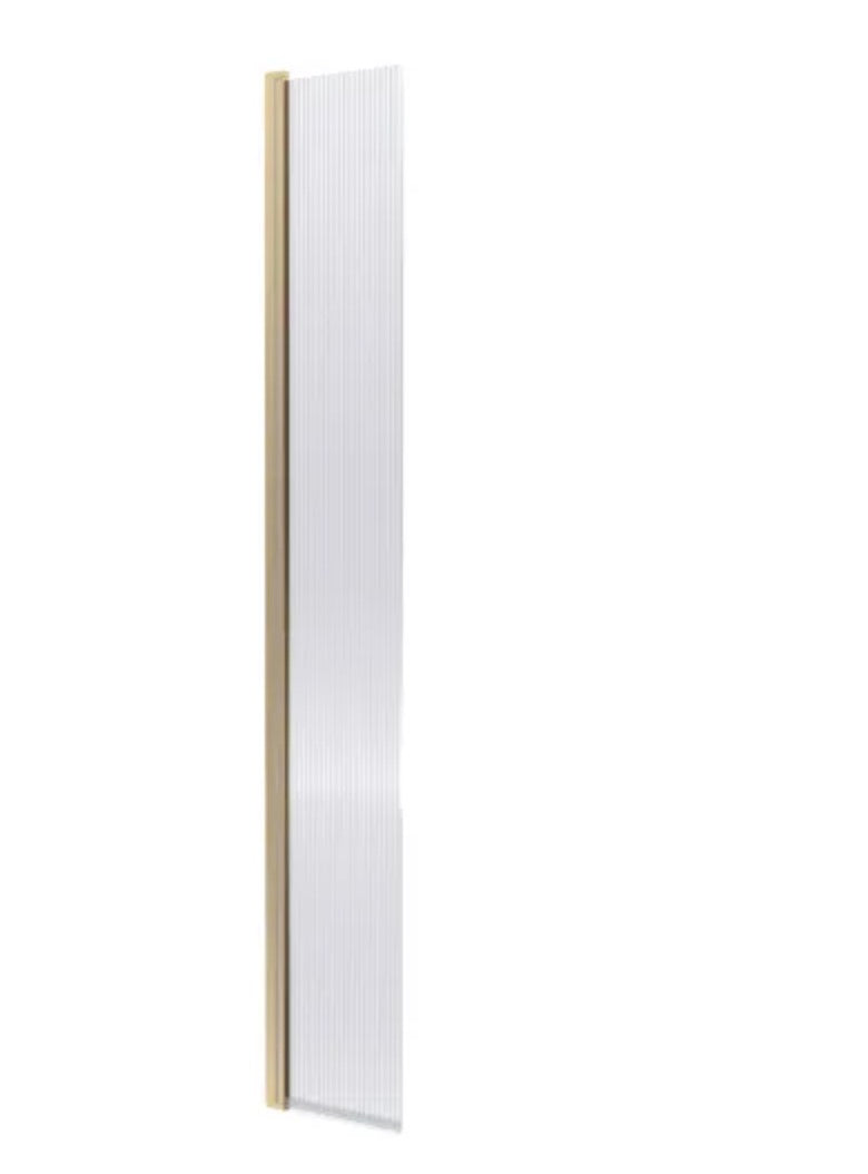 8mm Fluted Wetroom Screens - Brushed Brass