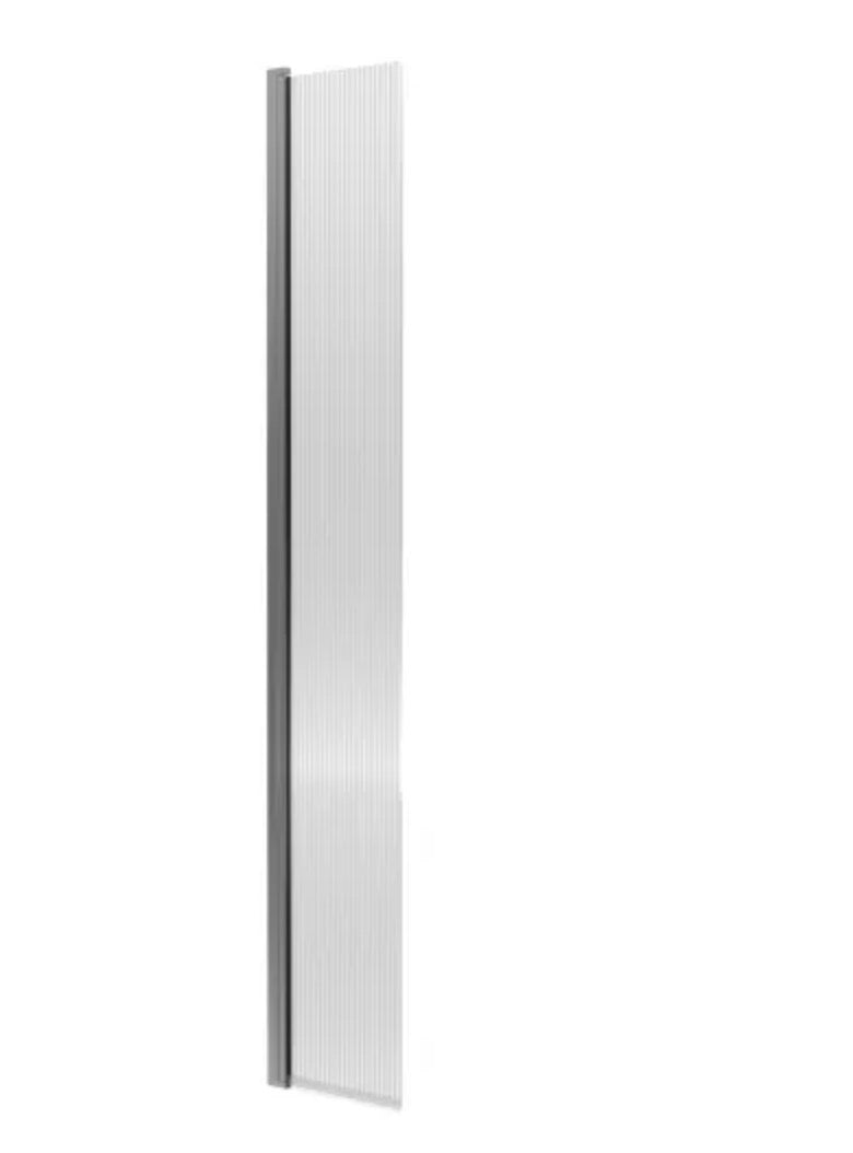 8mm Fluted Wetroom Screens - Brushed Pewter