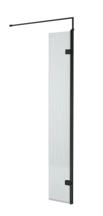 8mm Fluted Wetroom Screens - Black