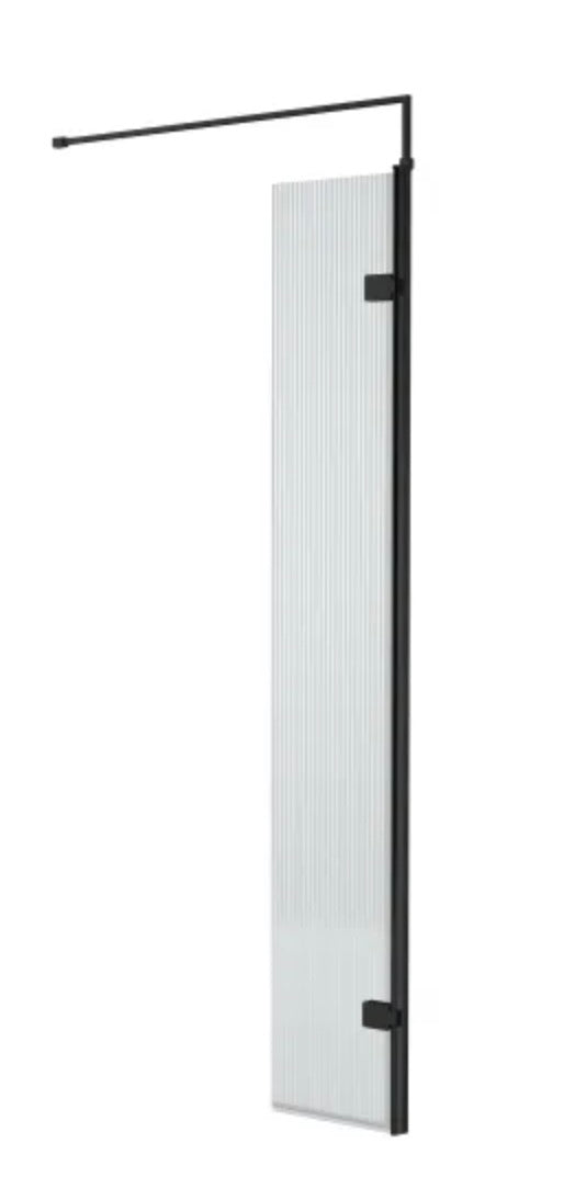 8mm Fluted Wetroom Screens - Black