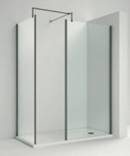 8mm Outer Frame Wetroom Screens - Brushed Pewter