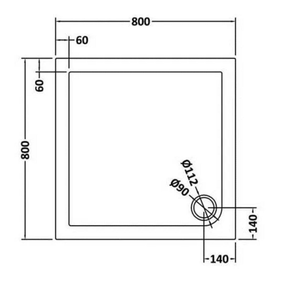 Square Slimline Shower Tray 800 x 800mm