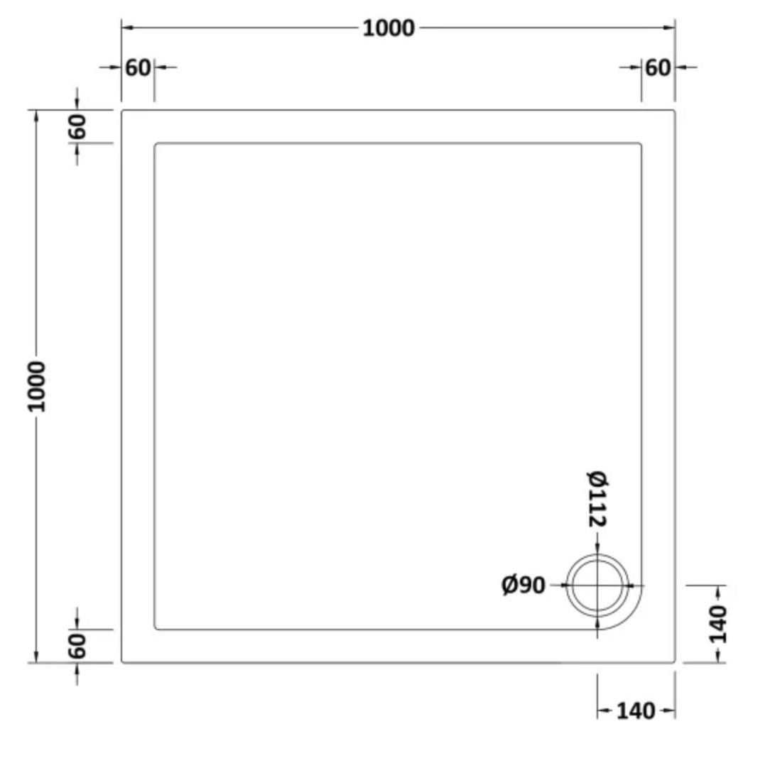 Square Slimline Shower Tray 1000 x 1000mm
