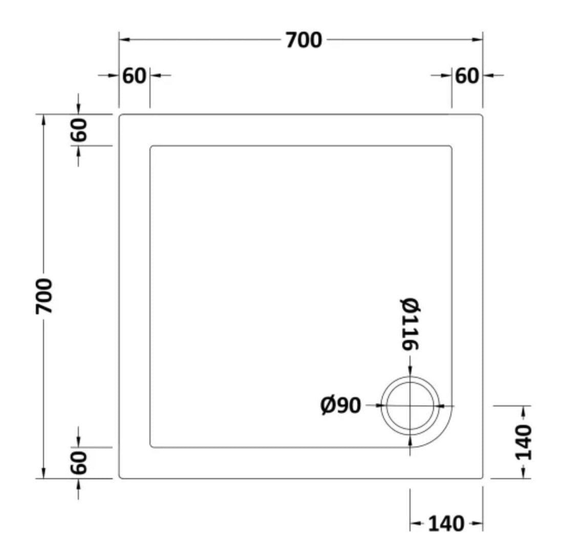 Square Slimline Shower Tray 700 x 700mm