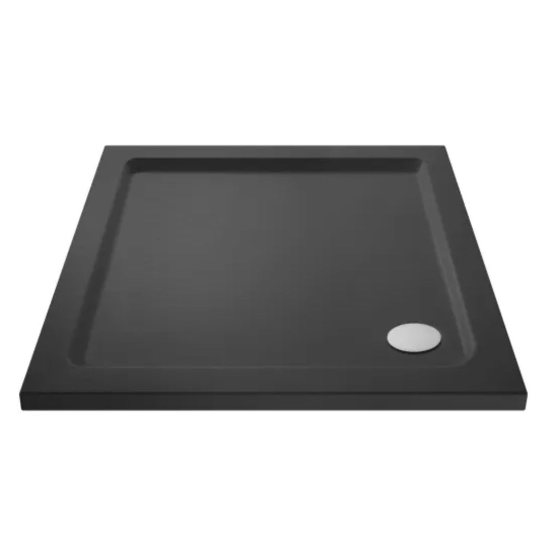 Square Slimline Shower Tray 760 x 760mm - Black