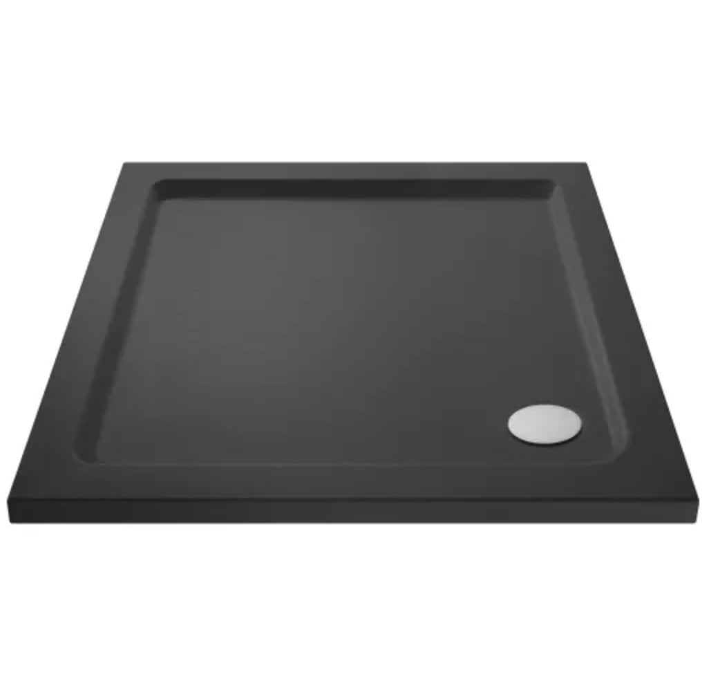 Square Slimline Shower Tray 900 x 900mm - Black