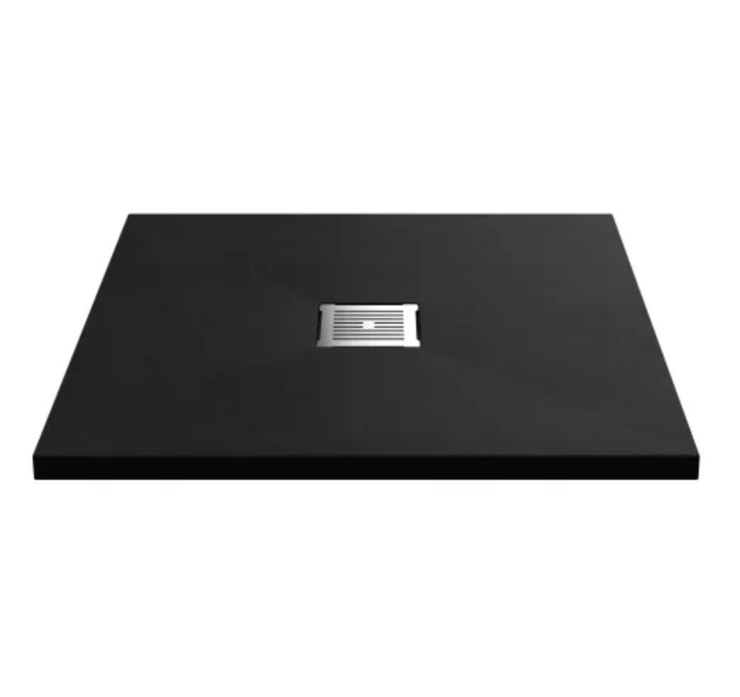 Square Slimline Shower Tray 800 x 800mm - Black