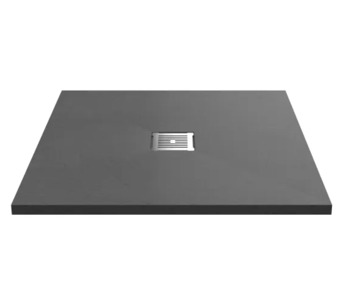 Square Slimline Shower Tray 800 x 800mm - Black