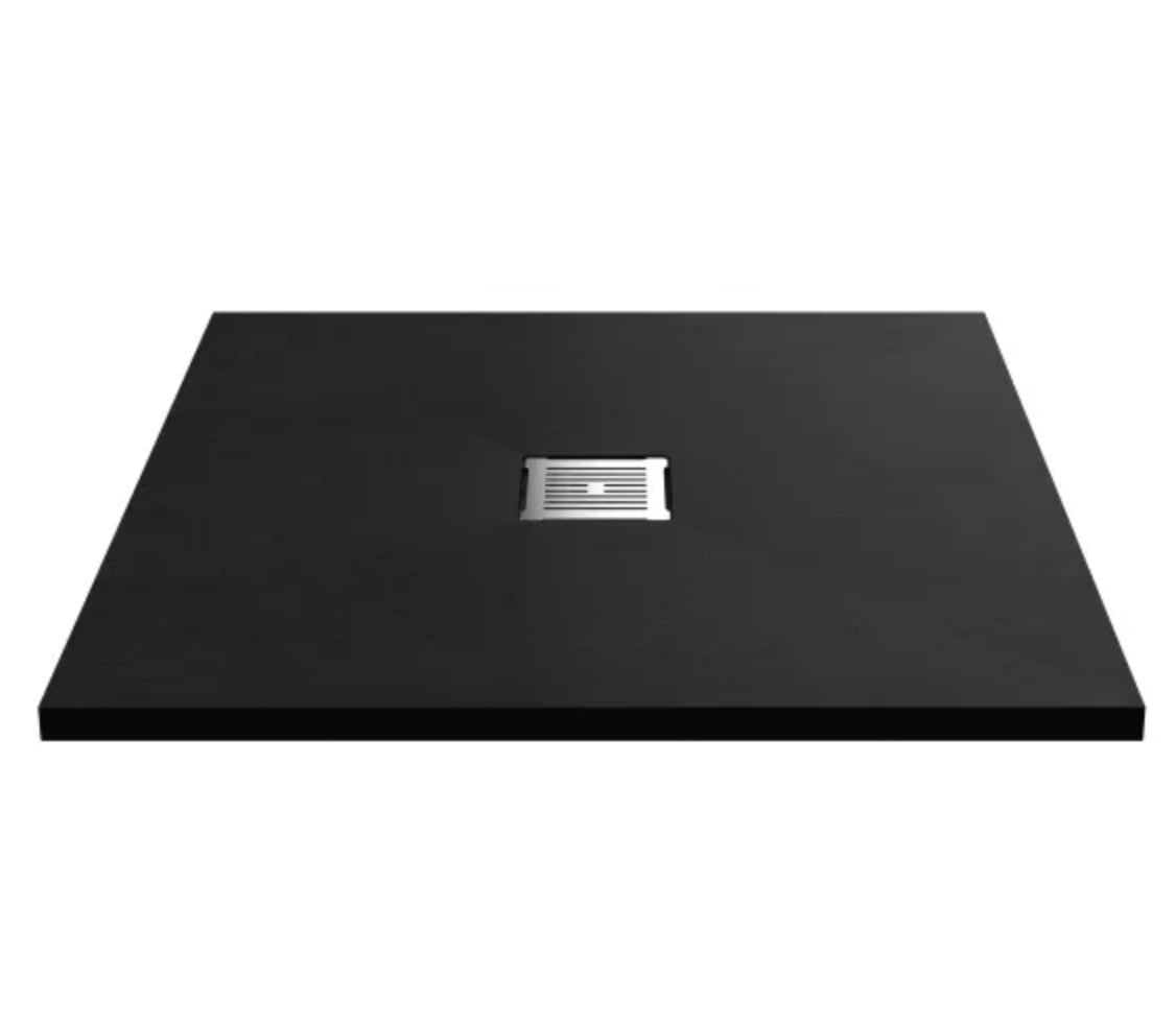 Square Slimline Shower Tray 900 x 900mm - Black