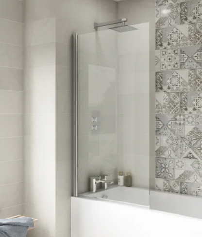 Chrome 6mm Bath Screens - Square Hinged Bath Screen
