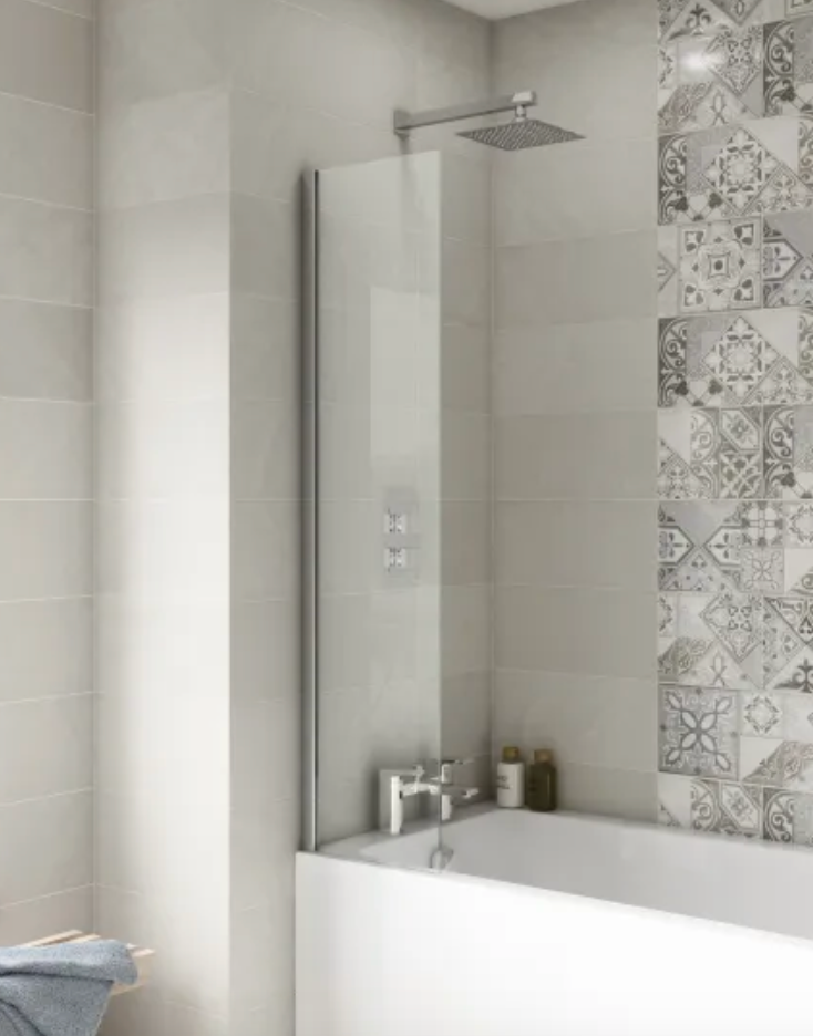 Chrome 6mm Bath Screens - 350mm Fixed Bath Screen