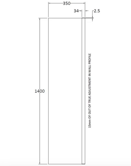 Chrome 6mm Bath Screens - 350mm Fixed Bath Screen