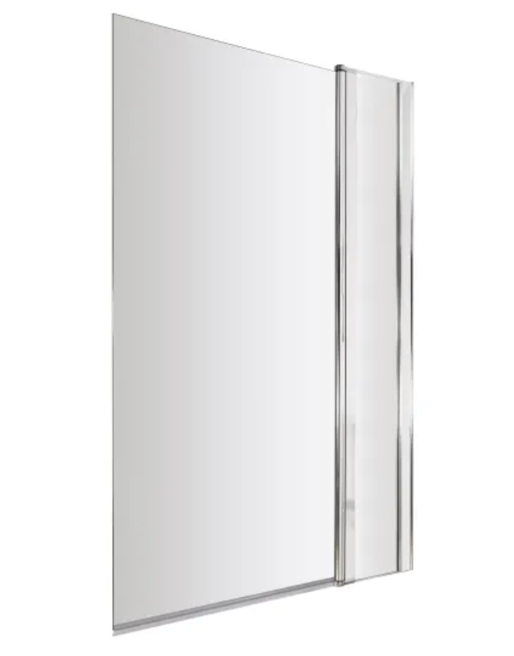 Chrome 6mm Bath Screens - Square Bath Screen With Fixed Panel