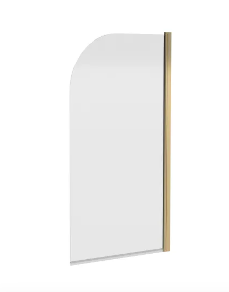Brushed Brass 6mm Bath Screens - Round Screens Round Bath Screen