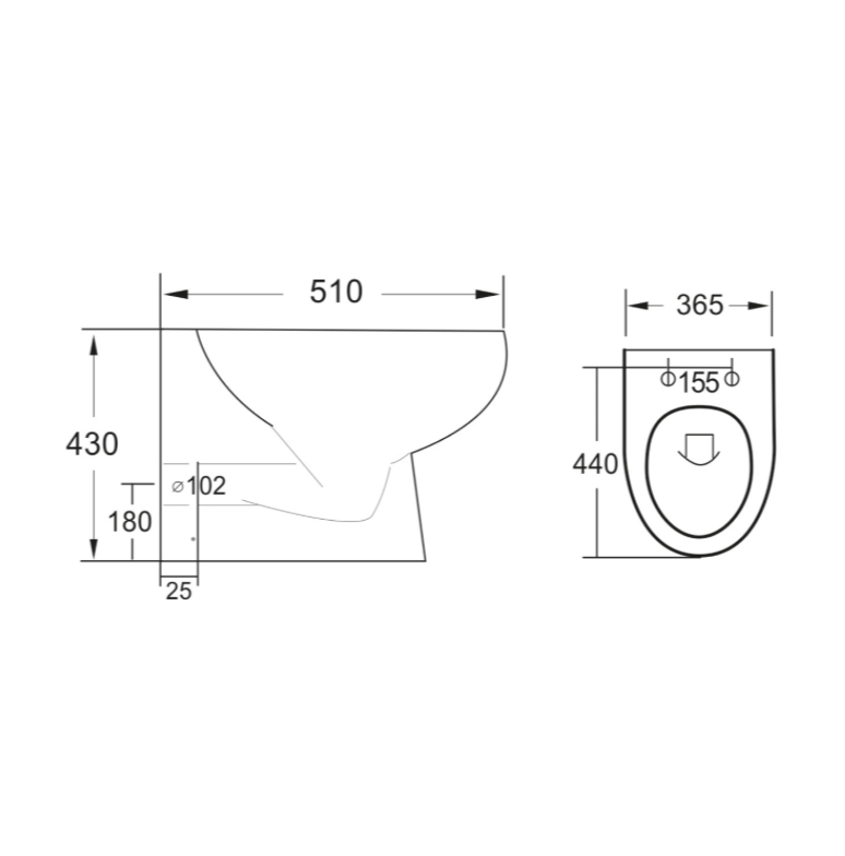 Belini Toilets  - Rimless BTW pan