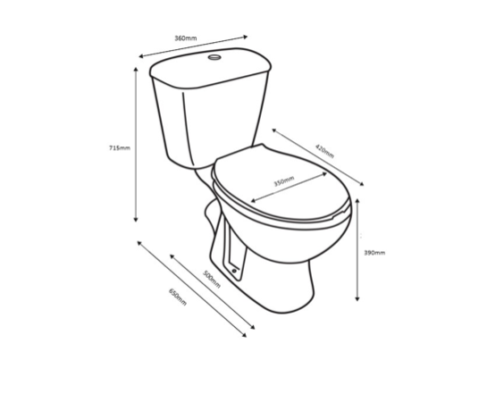 Pronto Pan, Cistern, Cistern Fittings & Seat Set