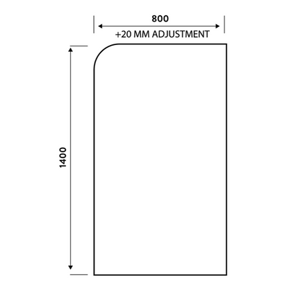 S6 Bath Screens - Black Radius Bath Screen