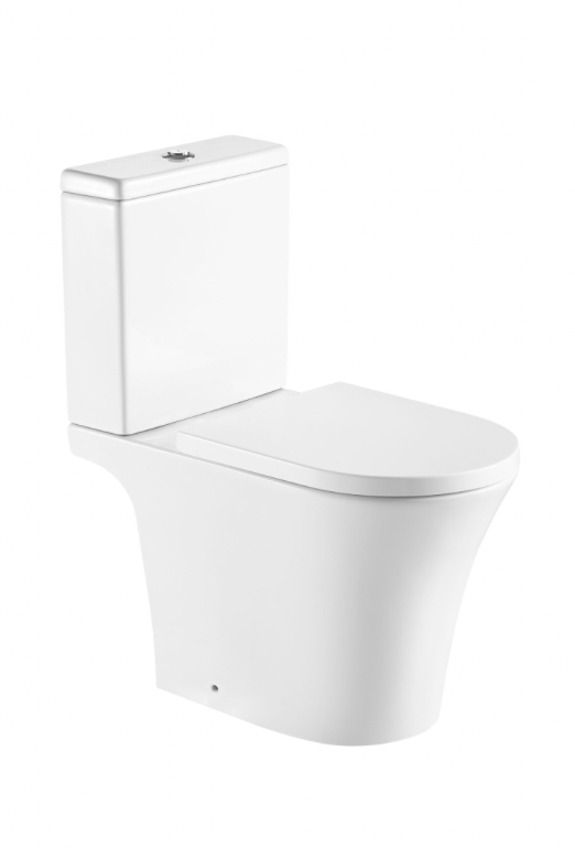 Kameo Close Coupled Rimless Pan, Cistern & Seat
