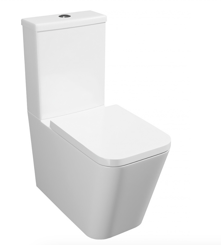 Genoa Square Close Coupled Pan (Closed Back), Cistern & Seat