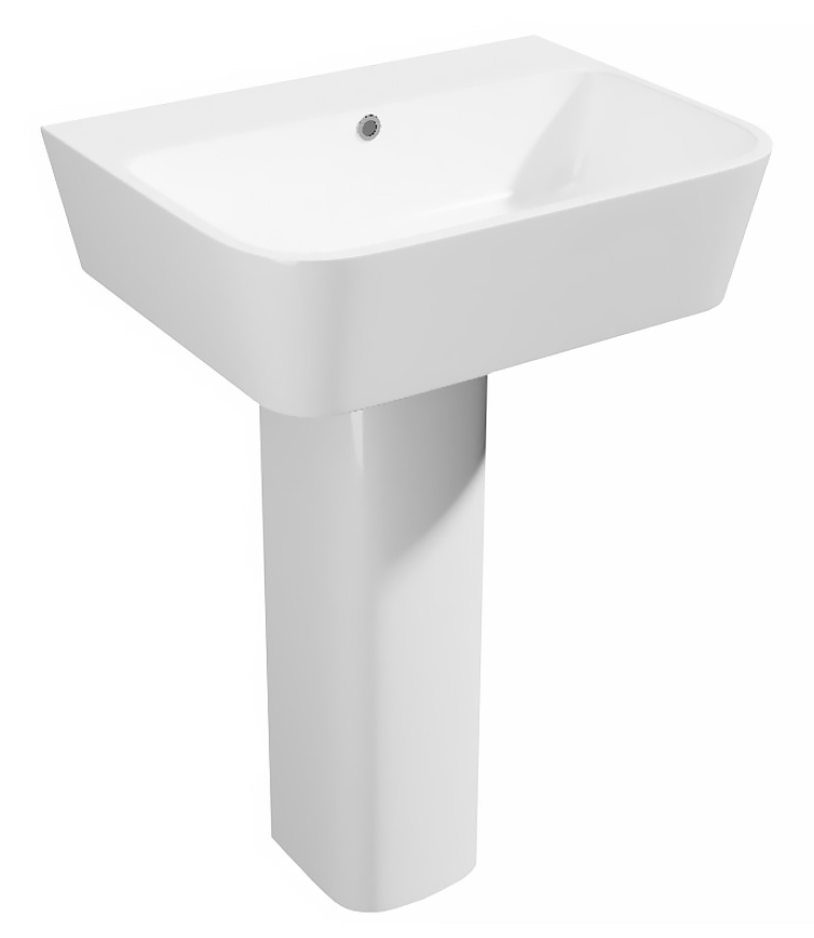 Genoa Square Full Pedestal & 550mm Basin