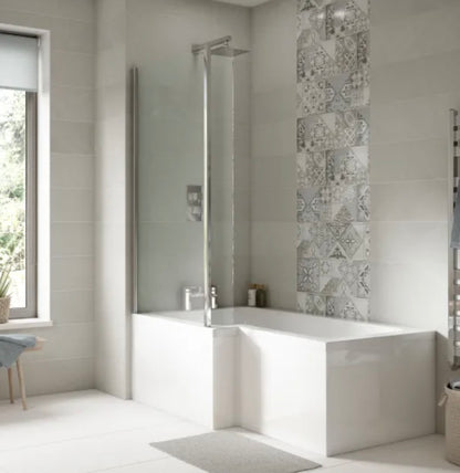 Shower Baths - Square (Bath, Screen & White Acrylic Panel)