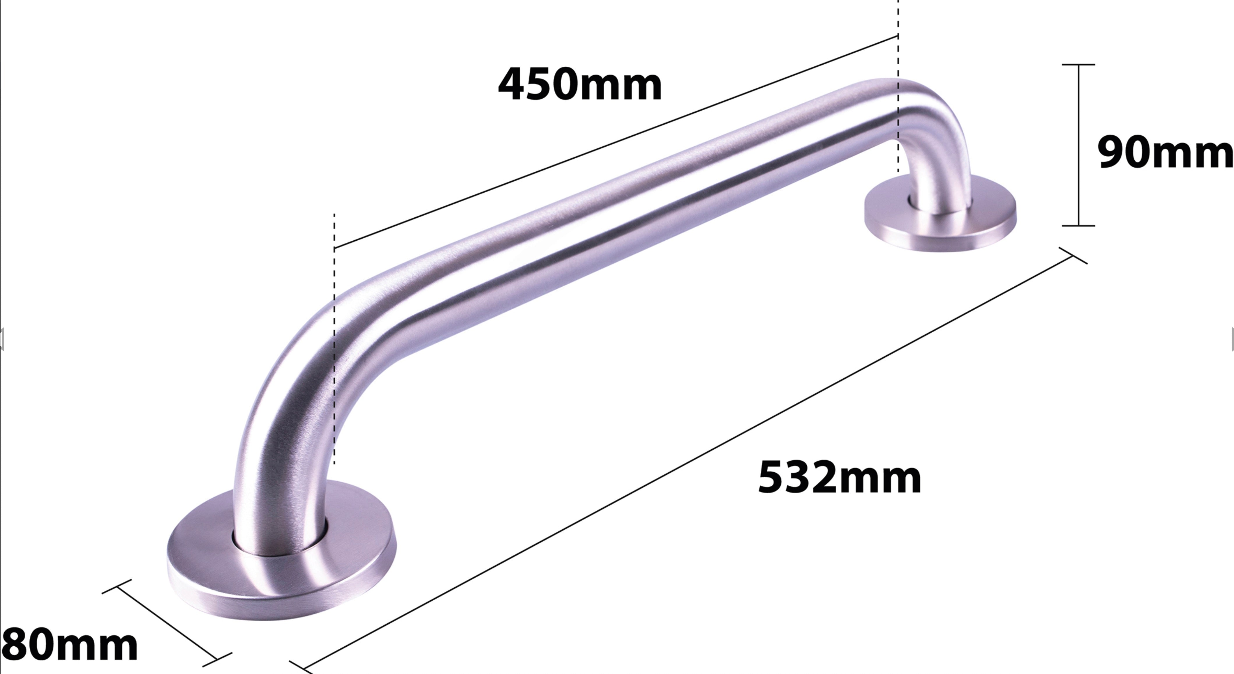 Stainless Steel Grab Bar Brushed finish (450mm)