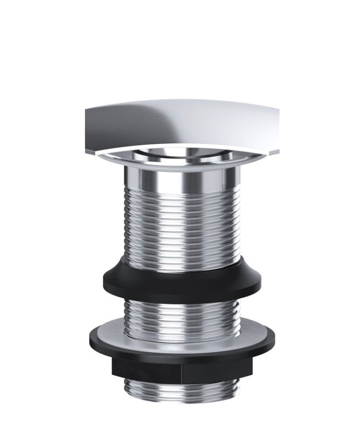 Chrome Square Clicker Unslotted Basin Waste