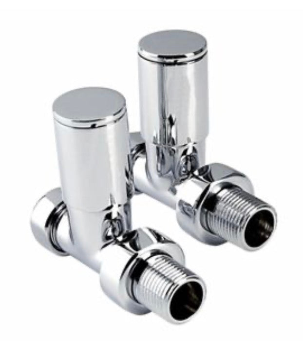 Pair Of Straight Decorative Radiator Valves 15mm