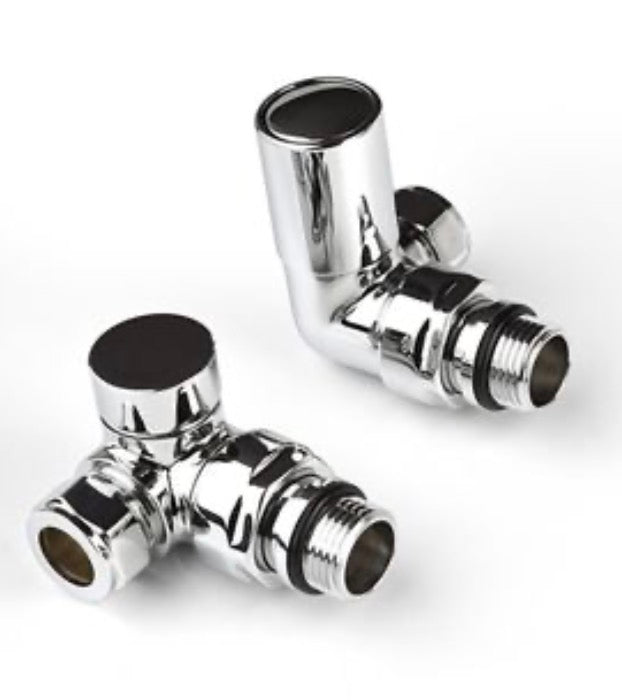 Pair Of Corner Decorative Radiator Valves 15mm