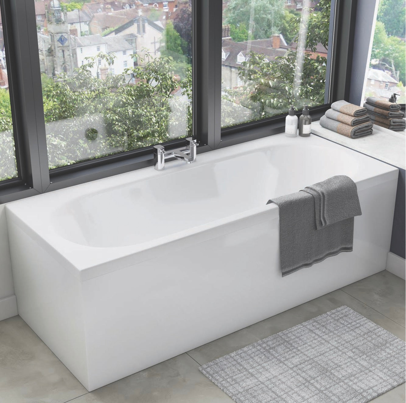 White Gloss Waterproof Bath End Panel 800mm
